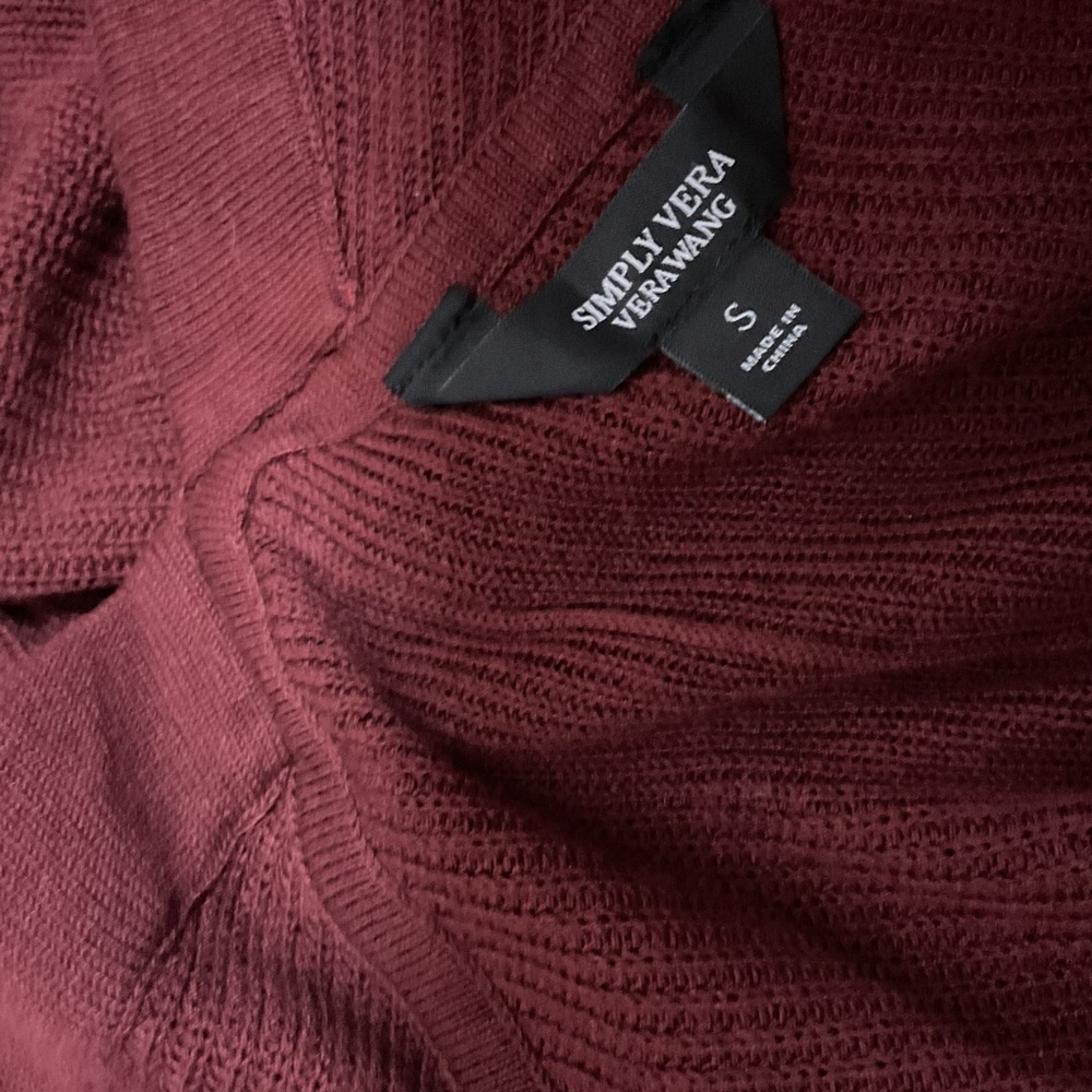 Simply Vera Vera Wang Rust Cardigan Open Front with Tie - Picture 3 of 4